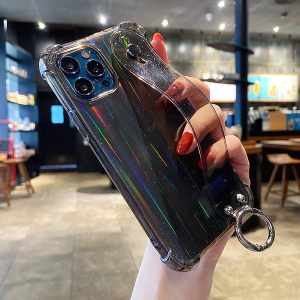 Husa transparenta din silicon cu efect stralucitor pentru iPhone