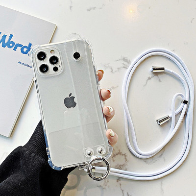 Läbipaistev silikoonist ümbris iPhone`ile koos randmekäevõruga