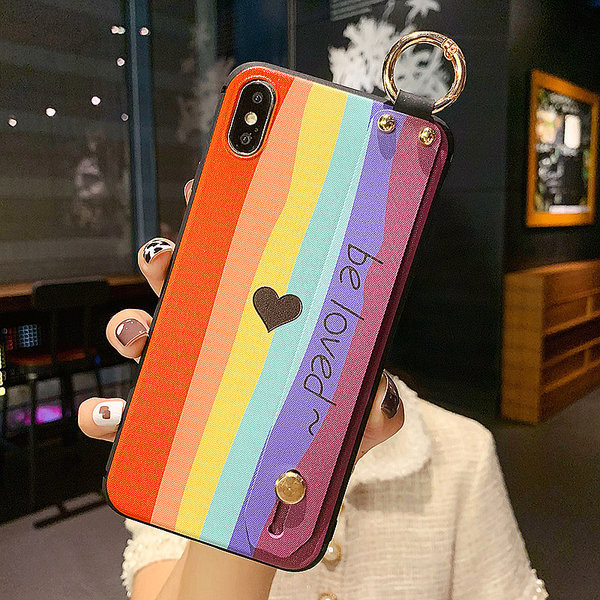 Värviline metallrõngaga silikoonümbris iPhone`ile