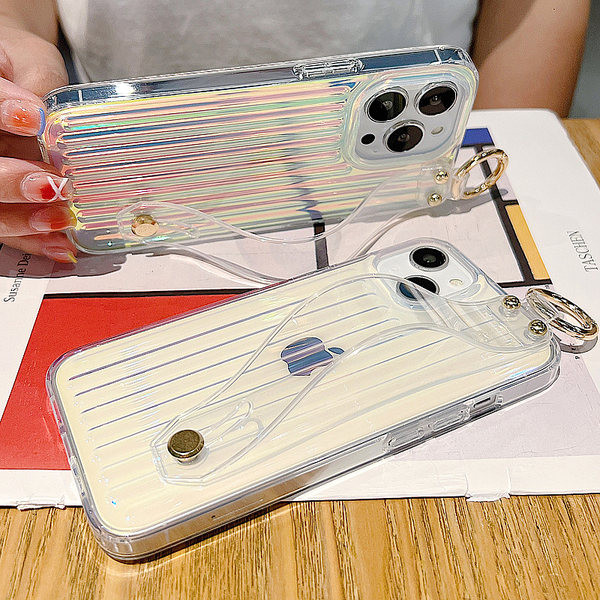 Θήκη σιλικόνης με γυαλιστερό εφέ και μεταλλικό δαχτυλίδι για iphone