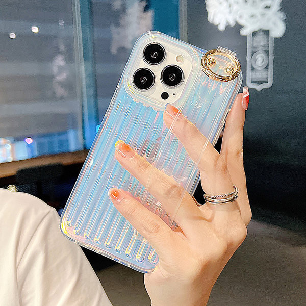 Θήκη σιλικόνης με γυαλιστερό εφέ και μεταλλικό δαχτυλίδι για iphone