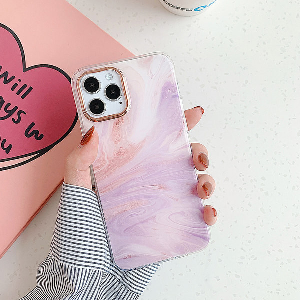 Moderns silikona maciņš priekš iPhone ar marmora efektu