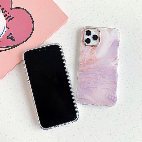 Moderns silikona maciņš priekš iPhone ar marmora efektu