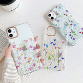 Läbipaistev lilledega silikoonümbris iPhone`ile