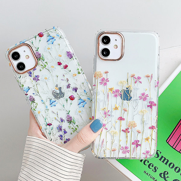Διάφανη θήκη σιλικόνης με λουλούδια για iPhone