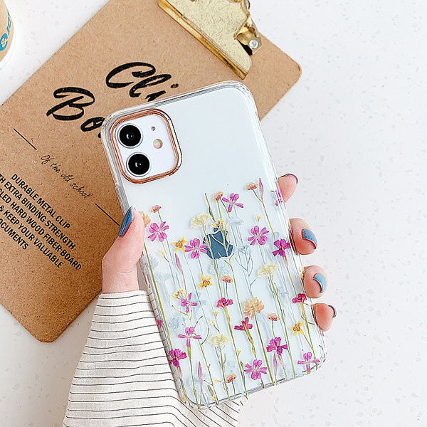 Διάφανη θήκη σιλικόνης με λουλούδια για iPhone