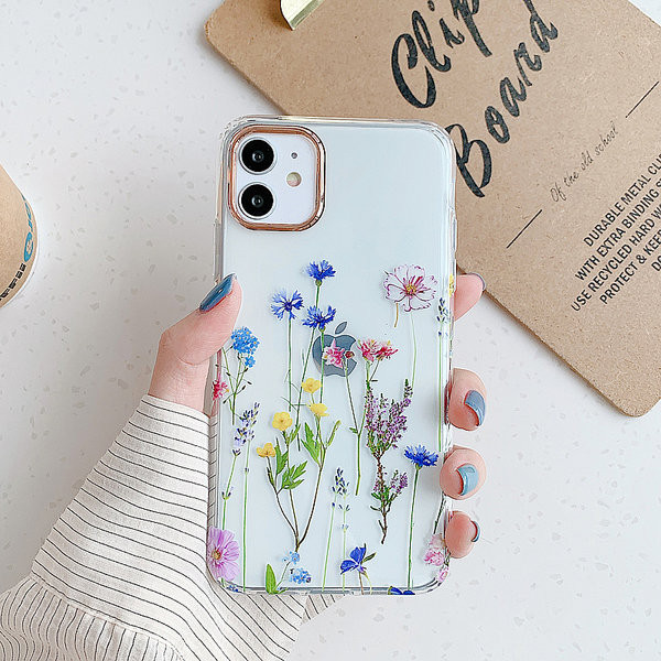 Διάφανη θήκη σιλικόνης με λουλούδια για iPhone