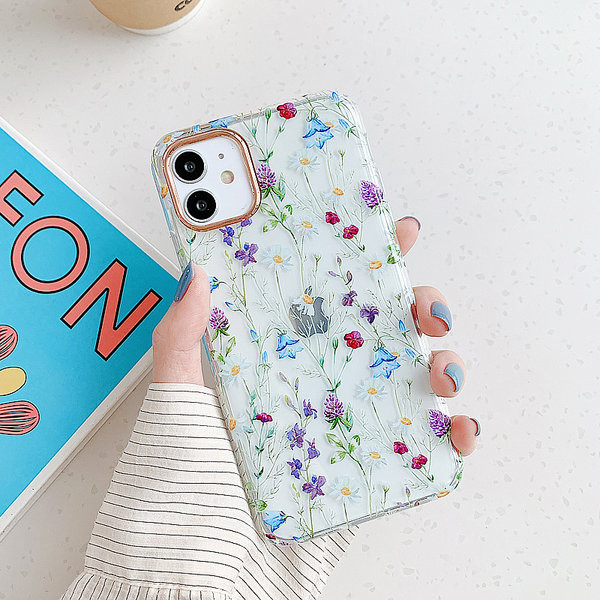 Διάφανη θήκη σιλικόνης με λουλούδια για iPhone