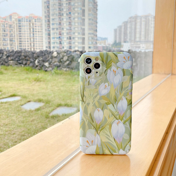 Silikonska maska u boji sa cvjetnim uzorkom za iPhone