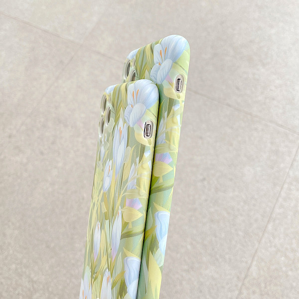 Silikonska maska u boji sa cvjetnim uzorkom za iPhone