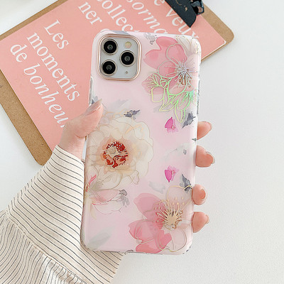 Husa din silicon pentru iPhone cu model floral pentru femei