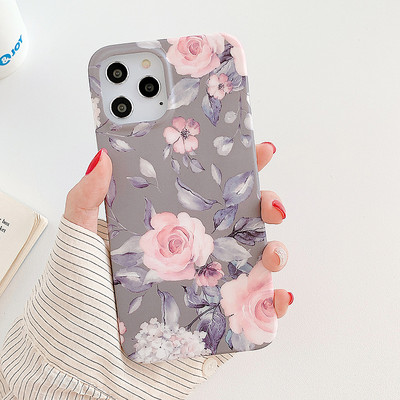 Θήκη σιλικόνης με λουλουδάτο μοτίβο για iPhone