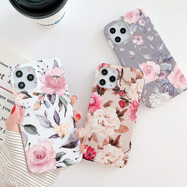 Θήκη σιλικόνης με λουλουδάτο μοτίβο για iPhone