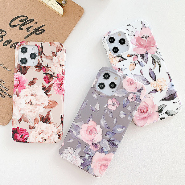 Θήκη σιλικόνης με λουλουδάτο μοτίβο για iPhone