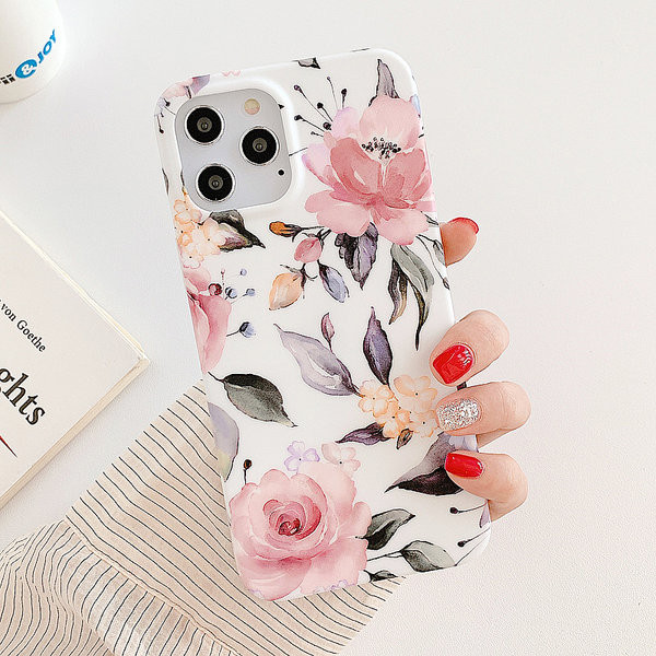 Θήκη σιλικόνης με λουλουδάτο μοτίβο για iPhone
