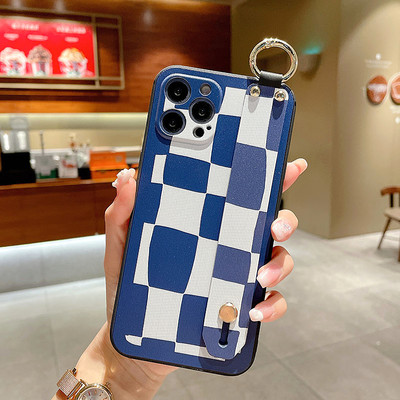 Silikona kvadrātveida maciņš ar metāla gredzenu priekš iPhone