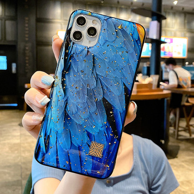 Värviline läikivate osakestega silikoonümbris iPhone`ile