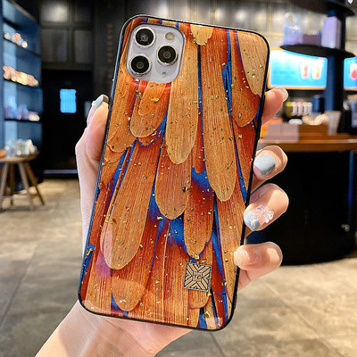 Värviline läikivate osakestega silikoonümbris iPhone`ile
