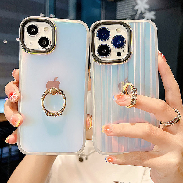 Θήκη σιλικόνης με μεταλλικό δαχτυλίδι για iPhone