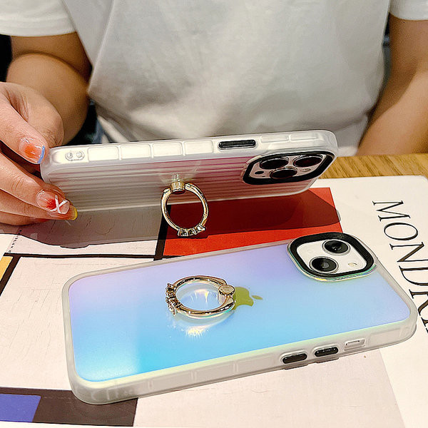 Θήκη σιλικόνης με μεταλλικό δαχτυλίδι για iPhone