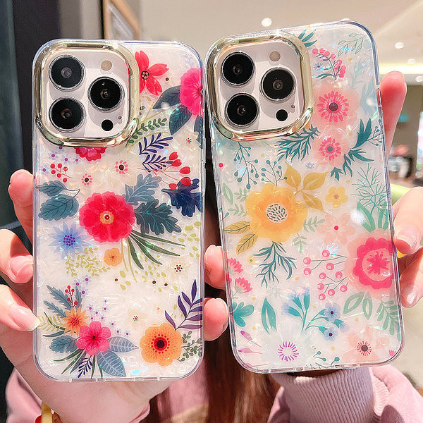 Husa din silicon cu model floral potrivita pentru iPhone