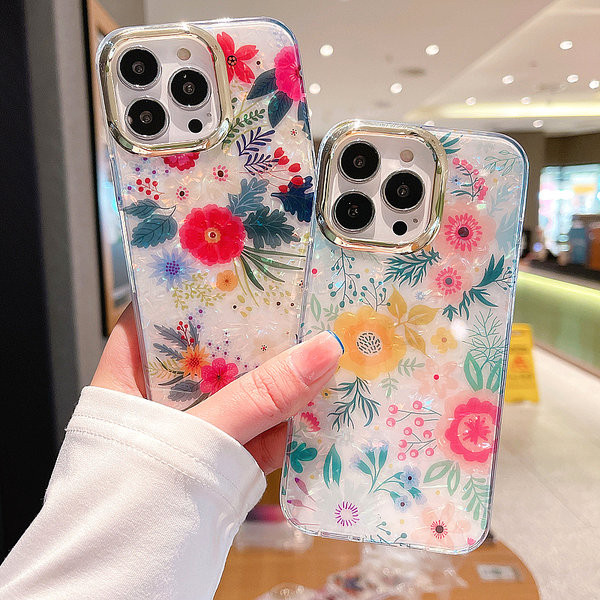Husa din silicon cu model floral potrivita pentru iPhone