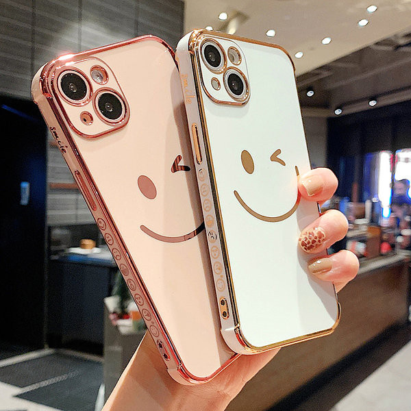 Husă din silicon pentru iPhone cu o față zâmbitoare