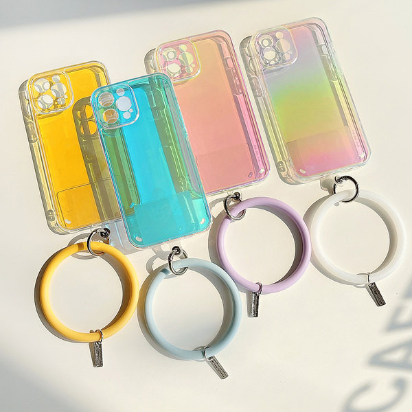 Silikona caurspīdīgs maciņš priekš iPhone12 ar pārnēsāšanas gredzenu