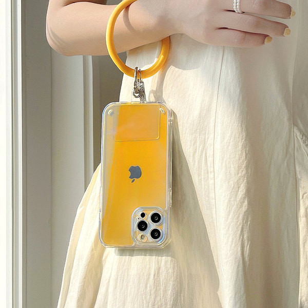 Silikona caurspīdīgs maciņš priekš iPhone12 ar pārnēsāšanas gredzenu