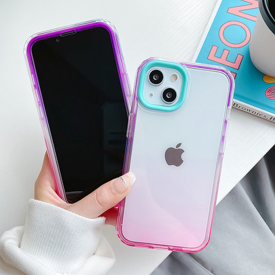 Läbipaistev sillerdavate värvidega silikoonümbris iPhone`ile
