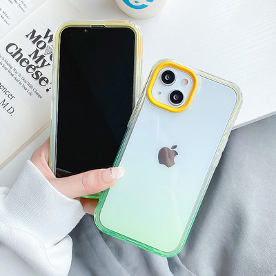 Läbipaistev sillerdavate värvidega silikoonümbris iPhone`ile