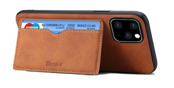 Mākslīgās ādas maciņš priekš iPhone ar dokumentu nodalījumu