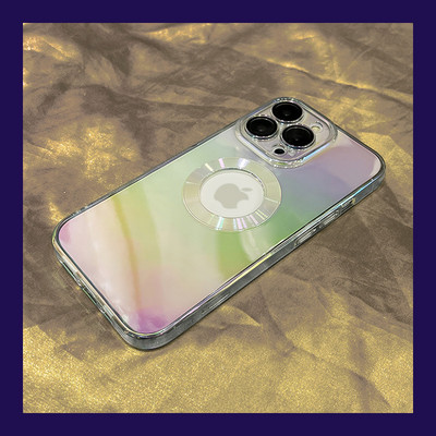 Läbipaistev läikiva efektiga silikoonümbris iPhone`ile