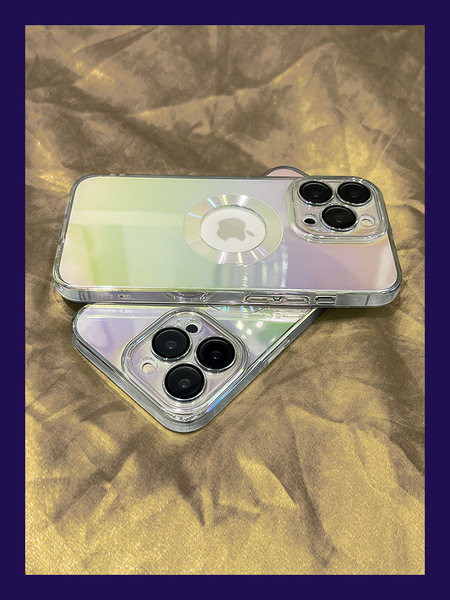 Husa transparenta din silicon cu efect stralucitor pentru iPhone