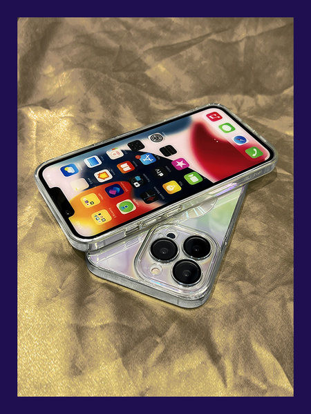 Husa transparenta din silicon cu efect stralucitor pentru iPhone