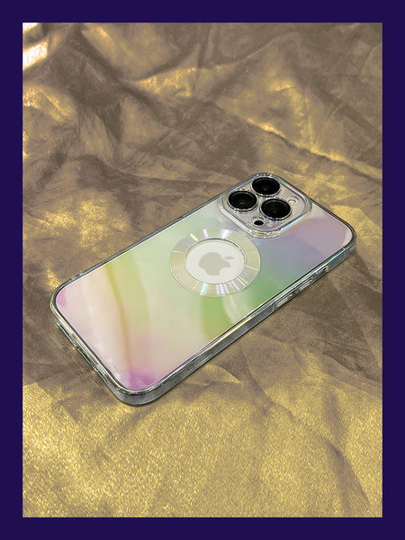 Husa transparenta din silicon cu efect stralucitor pentru iPhone