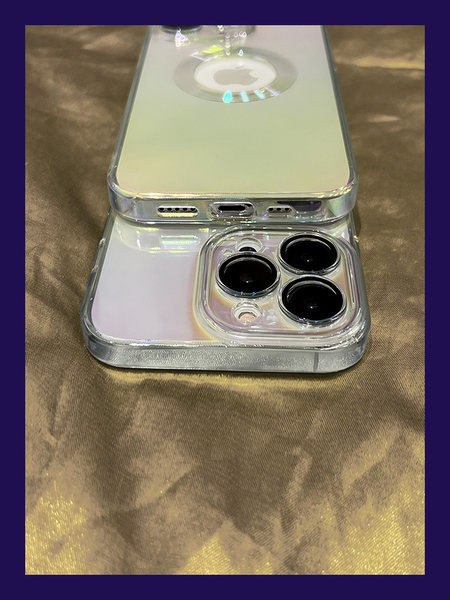 Husa transparenta din silicon cu efect stralucitor pentru iPhone