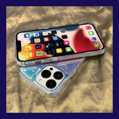 Fényes részecskékkel ellátott szilikon tok iPhone-hoz