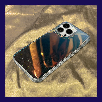 Fényes részecskékkel ellátott szilikon tok iPhone-hoz