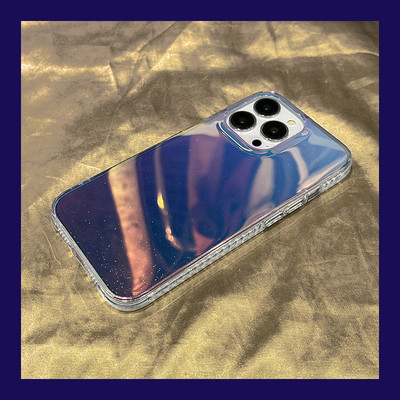 Fényes részecskékkel ellátott szilikon tok iPhone-hoz