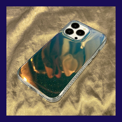 Fényes részecskékkel ellátott szilikon tok iPhone-hoz