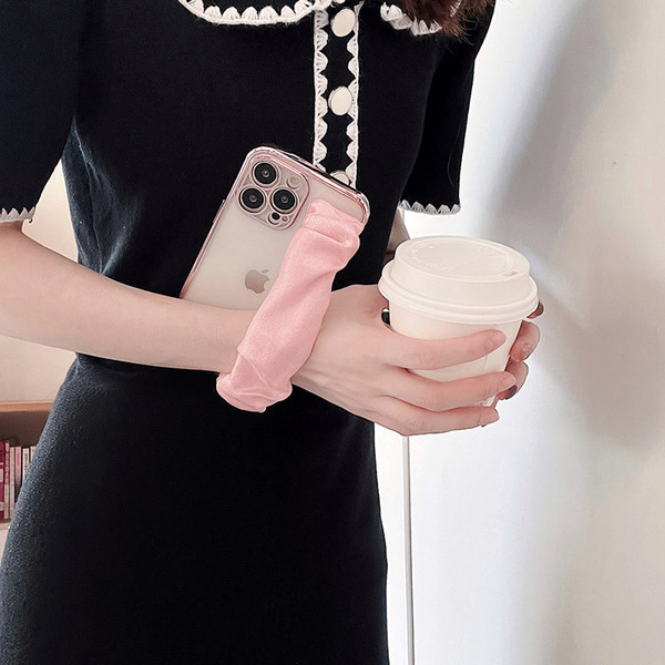 Sieviešu silikona maciņš priekš iPhone ar mežģīņu turētāju