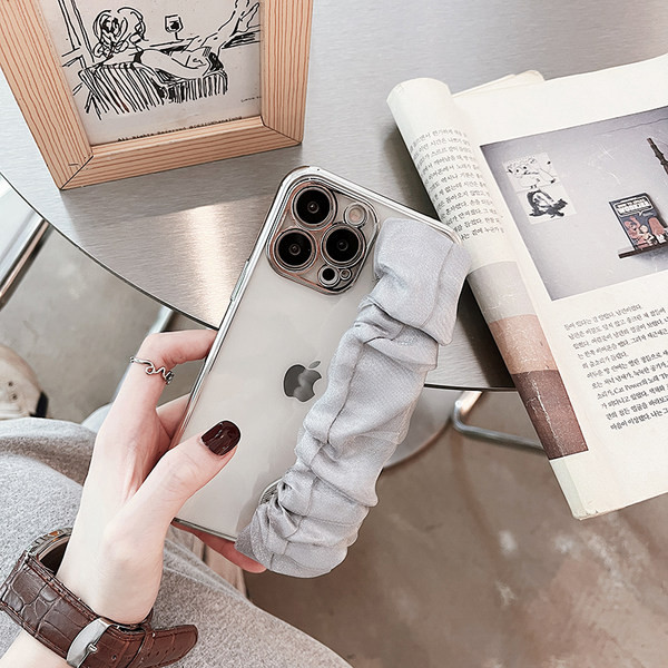 Caurspīdīgs silikona maciņš ar turētāju priekš iPhone