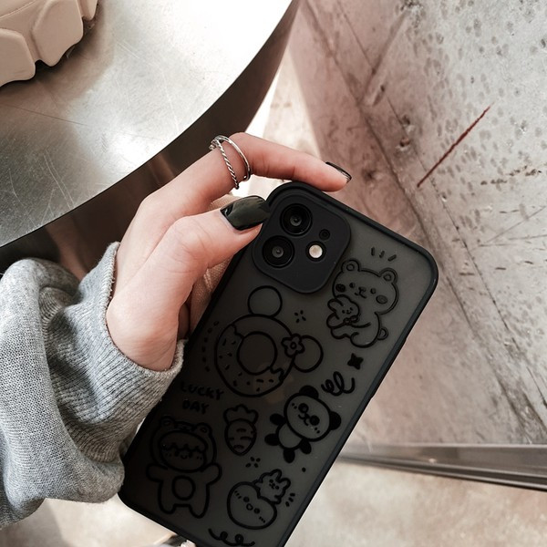 IPhone melns silikona maciņš ar apdruku