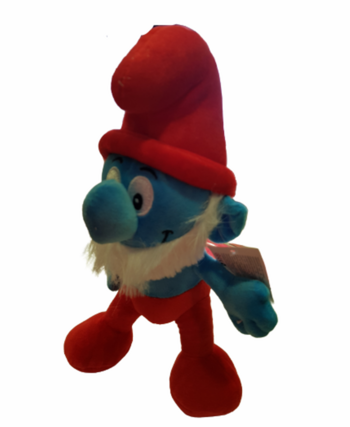 Играчка The Smurfs, Татко Смърф, Плюшена, 30 см