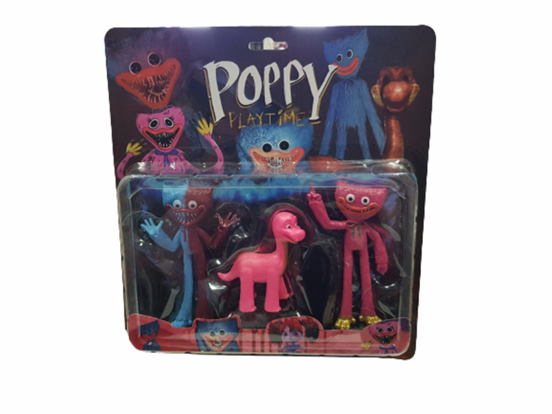 Фигурки Huggy Wuggy, Пластмасови, 3 броя комплект