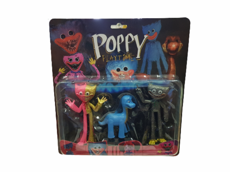Фигурки Huggy Wuggy, Пластмасови, 3 броя комплект