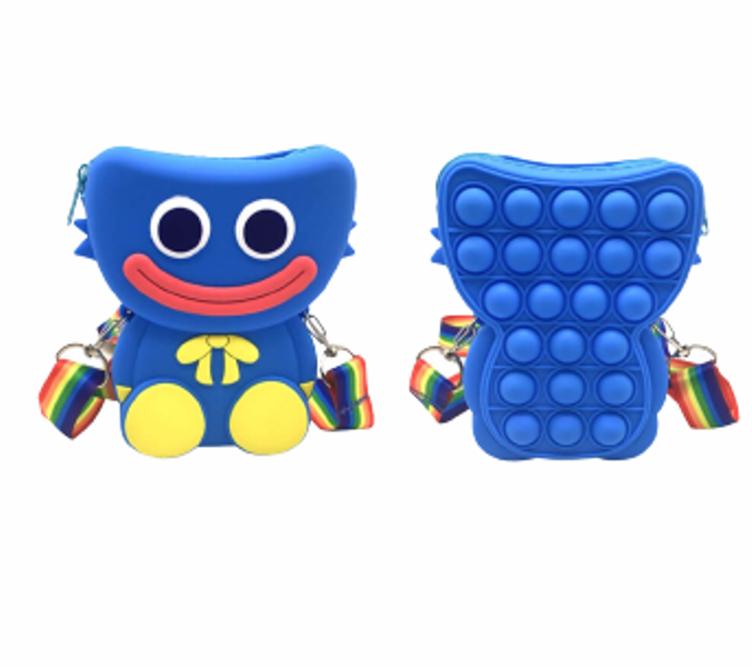 Чанта Huggy Wuggy, Силиконова, Син/Розов