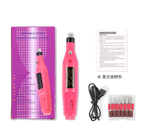 Kompaktna električna turpija za nokte sa 6 nastavaka