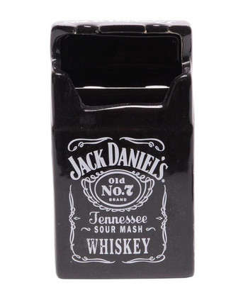Пепелник Jack Daniels, Цигарена кутия, Керамичен, Черен